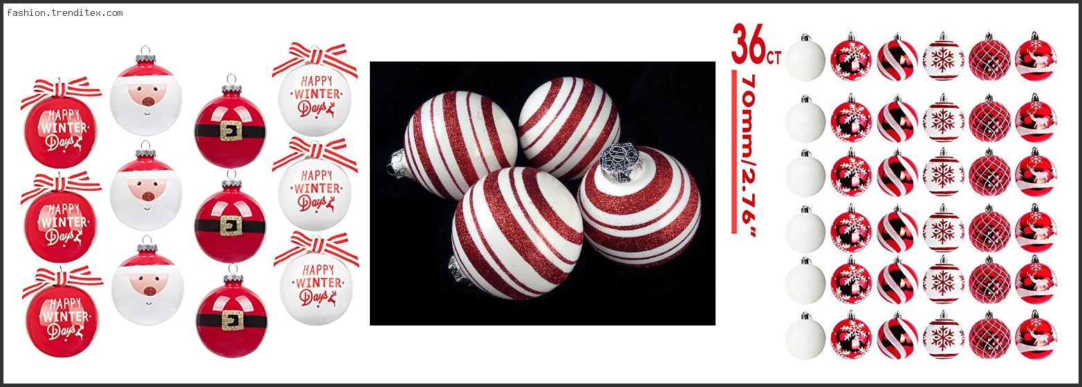 Best Red And White Striped Christmas Ball Ornaments