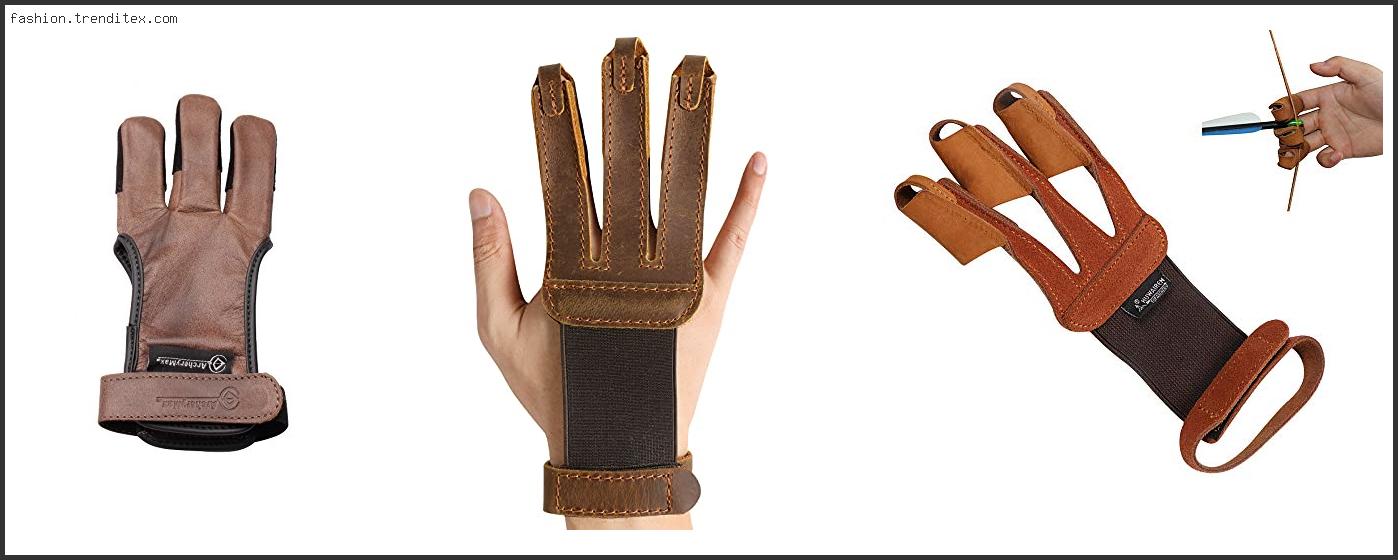 Best Archerymax Handmade Brown Leather Three Finger Archery Gloves